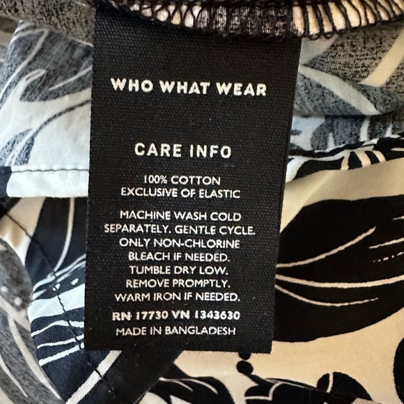 NWOT Who What Wear size XS black and off white floral high low hem sundress - Picture 9 of 9